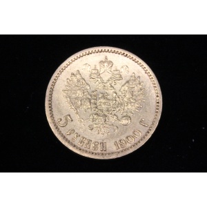 Tsaari-Vene Nikolai II 5 RUB kuldmünt 1900