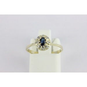 Sõrmus safiiri ja 8-teemantiga